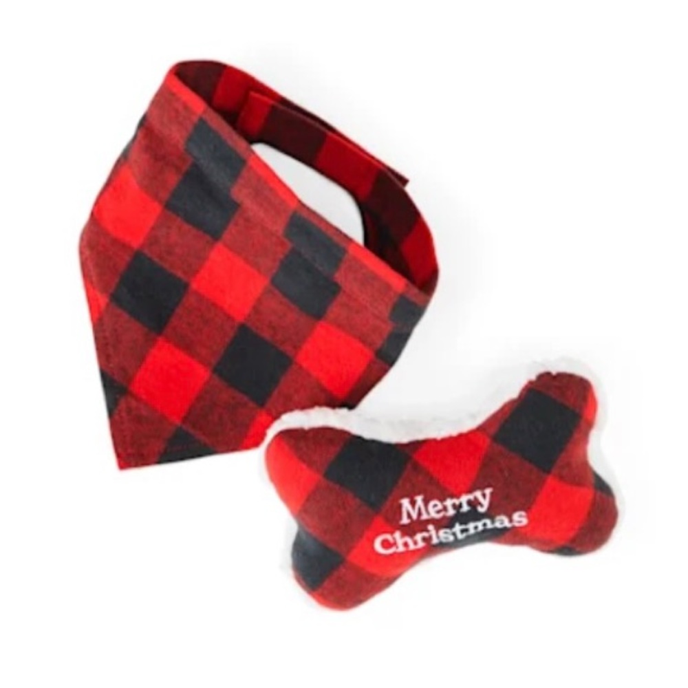 Merry Makings Check Me Out Pet Bandana and Toy Gift Set